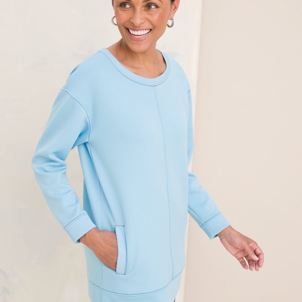 ZENERGY Contrast Stitch Tunic Solstice Blue